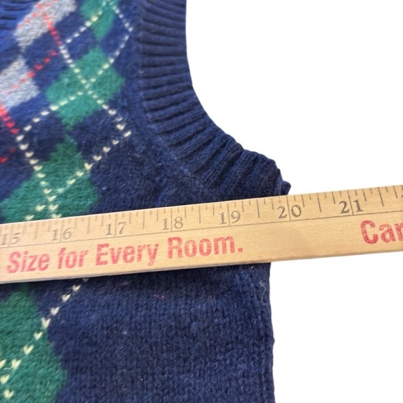 Vintage Par Four SportsWear Wool Sweater Vest V Neck Large Mens Argyle Grandpa - Picture 13 of 13